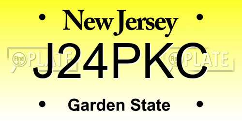 J24PKC New Jersey License Plate