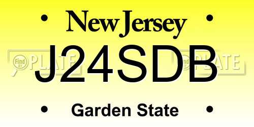 J24SDB New Jersey License Plate