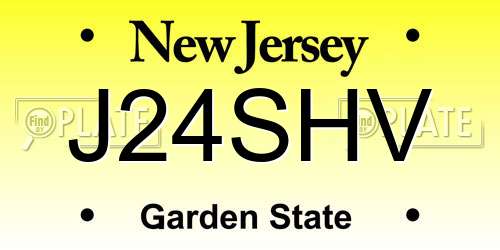 J24SHV New Jersey License Plate