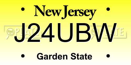 J24UBW New Jersey License Plate