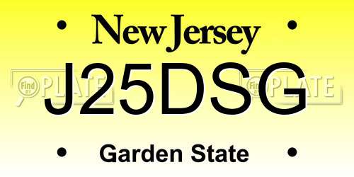 J25DSG New Jersey License Plate