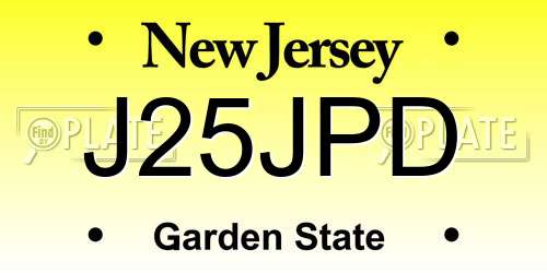 J25JPD New Jersey License Plate