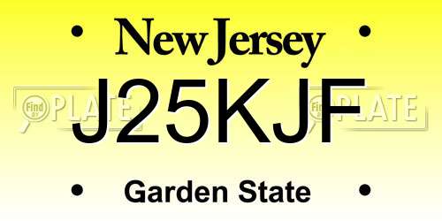 J25KJF New Jersey License Plate