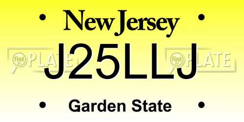 J25LLJ New Jersey License Plate