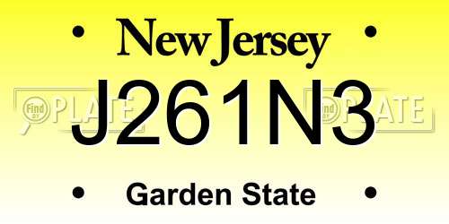 J261N3 New Jersey License Plate