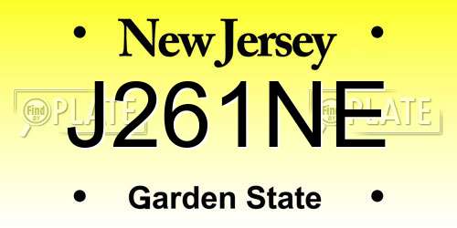 J261NE New Jersey License Plate