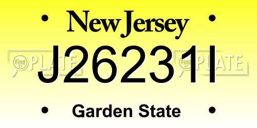 J26231I New Jersey License Plate