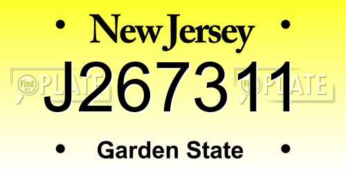 J267311 New Jersey License Plate