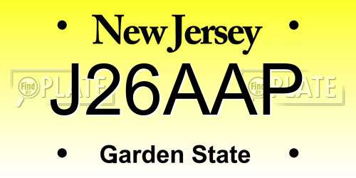 J26AAP New Jersey License Plate
