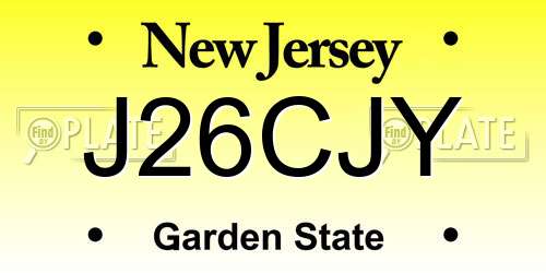J26CJY New Jersey License Plate