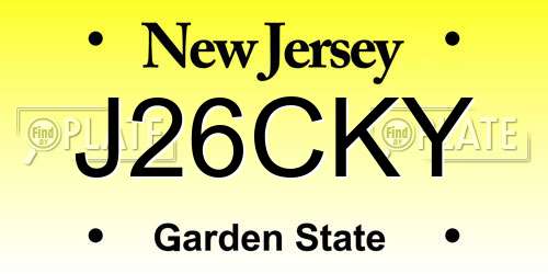J26CKY New Jersey License Plate