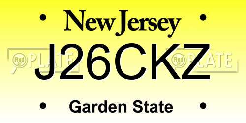 J26CKZ New Jersey License Plate