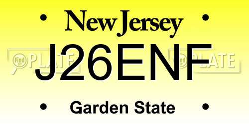J26ENF New Jersey License Plate