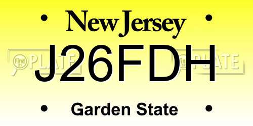 J26FDH New Jersey License Plate