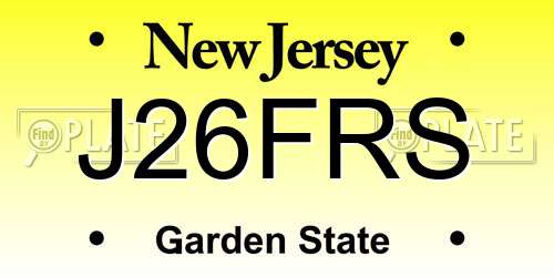J26FRS New Jersey License Plate