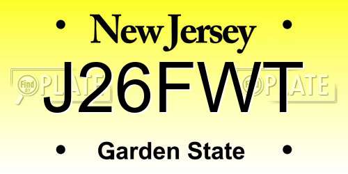 J26FWT New Jersey License Plate