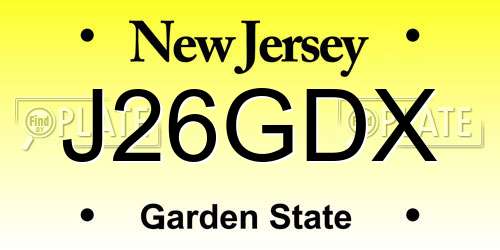 J26GDX New Jersey License Plate