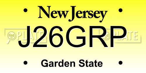 J26GRP New Jersey License Plate
