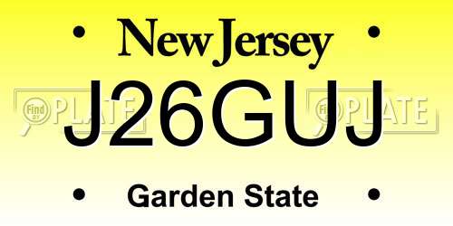 J26GUJ New Jersey License Plate