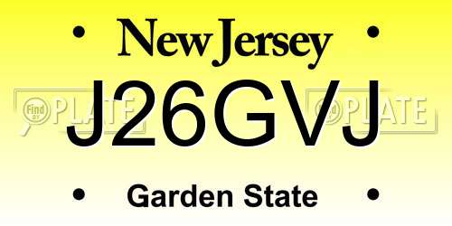 J26GVJ New Jersey License Plate