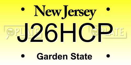 J26HCP New Jersey License Plate