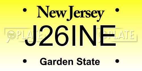 J26INE New Jersey License Plate