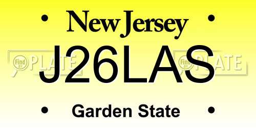 J26LAS New Jersey License Plate