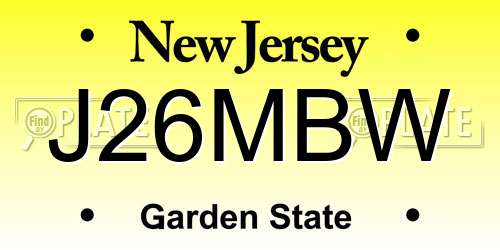 J26MBW New Jersey License Plate