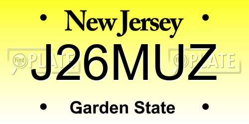J26MUZ New Jersey License Plate