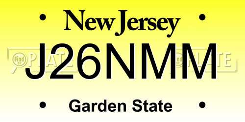 J26NMM New Jersey License Plate
