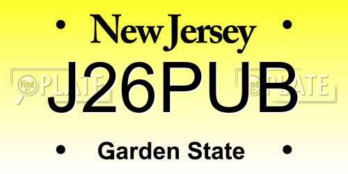 J26PUB New Jersey License Plate