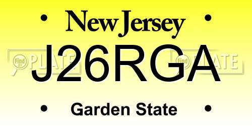 J26RGA New Jersey License Plate