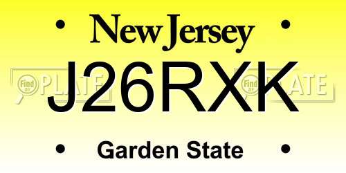 J26RXK New Jersey License Plate