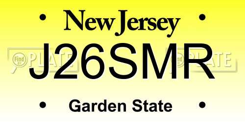 J26SMR New Jersey License Plate