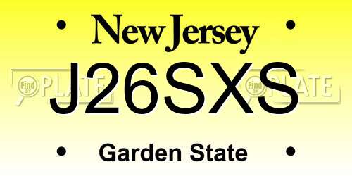 J26SXS New Jersey License Plate