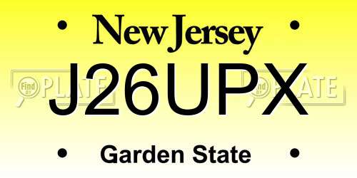 J26UPX New Jersey License Plate