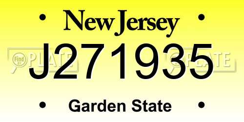 J271935 New Jersey License Plate