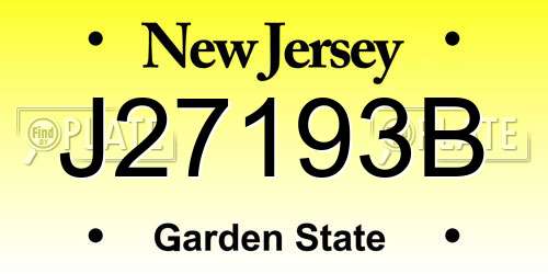 J27193B New Jersey License Plate