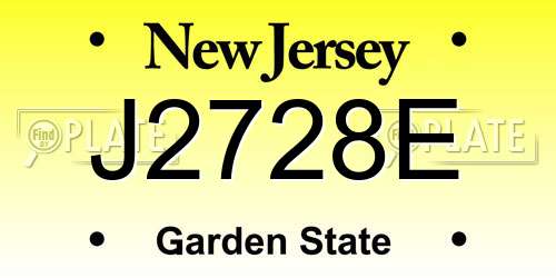 J2728E New Jersey License Plate