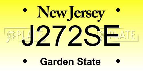 J272SE New Jersey License Plate