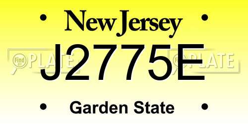 J2775E New Jersey License Plate