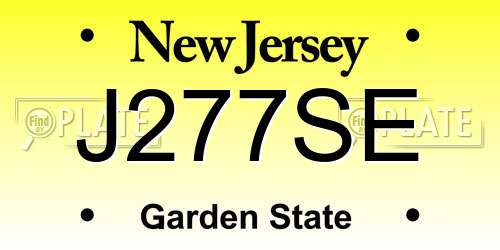 J277SE New Jersey License Plate