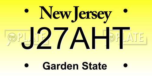 J27AHT New Jersey License Plate