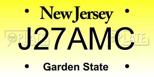 J27AMC New Jersey License Plate