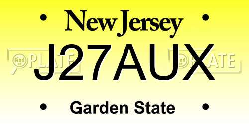 J27AUX New Jersey License Plate