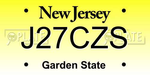 J27CZS New Jersey License Plate