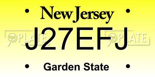 J27EFJ New Jersey License Plate