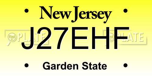J27EHF New Jersey License Plate