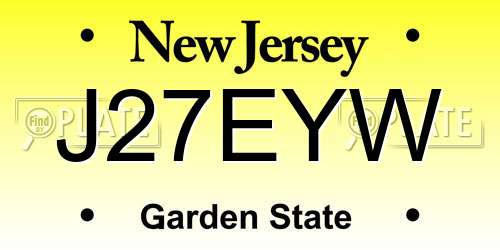 J27EYW New Jersey License Plate