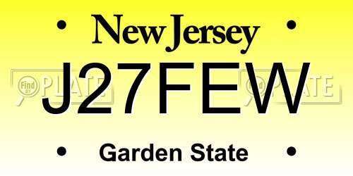 J27FEW New Jersey License Plate